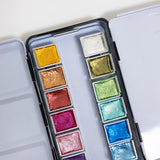 Metallic Travel Watercolor Paint Set || 12 Colors