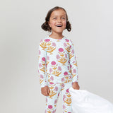 Kids Bamboo PJ Set || Pink Dandelions