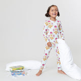 Kids Bamboo PJ Set || Pink Dandelions