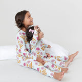 Kids Bamboo PJ Set || Pink Dandelions