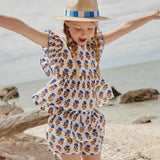 Girls Elsie 2-Piece Set || Blue Flower Drop