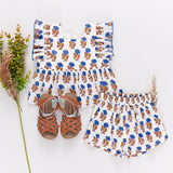 Girls Elsie 2-Piece Set || Blue Flower Drop