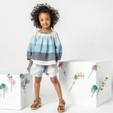Girls Lexie Top || Ocean Stripe