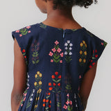 Girls Peachy Dress || Navy Field Floral