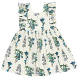 Girls Marceline Dress || Blue Botanical