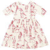 Girls Organic Steph Dress || Vintage Rose Horses
