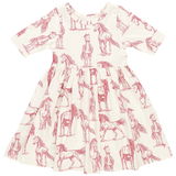 Girls Organic Steph Dress || Vintage Rose Horses
