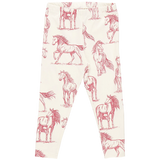 Girls Organic Legging || Vintage Rose Horses