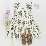 Girls Marceline Dress || Blue Botanical