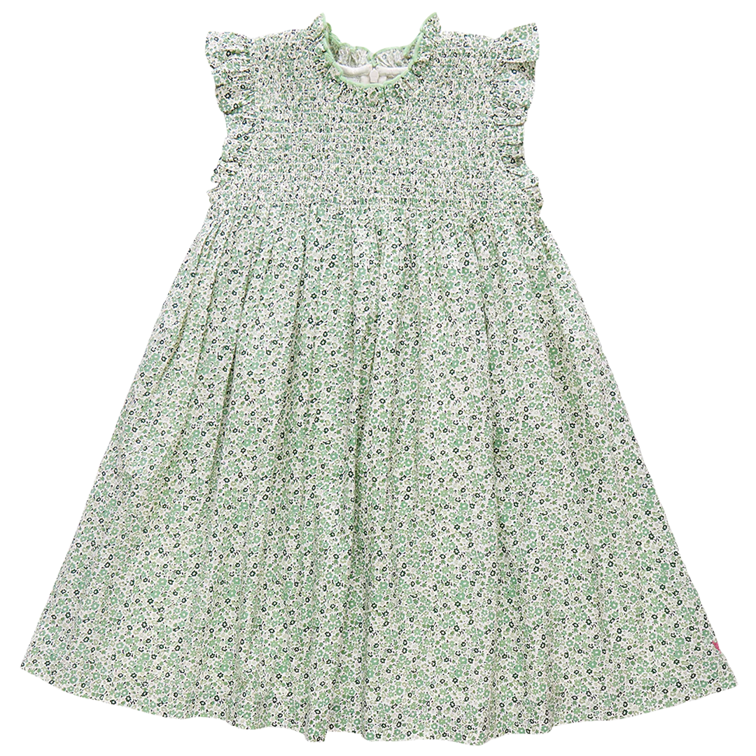 Girls Stevie Dress || Green Mini Ditsy Lyon and Pearle Girls Stevie Dress || Green Mini Ditsy Lyon and Pearle