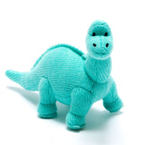 Knitted Diplodocus Rattle || Ice Blue