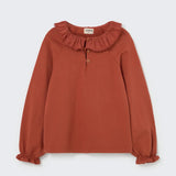 pink siena-rugby, jersey cotton collar top.