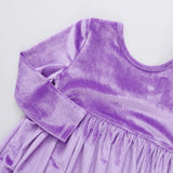 Girls Velour Steph Dress || Lavender