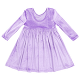 Girls Velour Steph Dress || Lavender