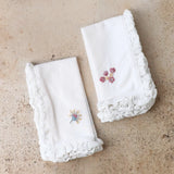 Love Note Embroidered Napkin Set of 2 - Ecru