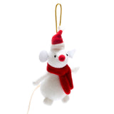 Knitted Ornament || Mouse with Hat & Scarf