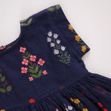 Girls Peachy Dress || Navy Field Floral