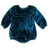 Baby Girls Velour Quinn Bubble || Midnight Blue