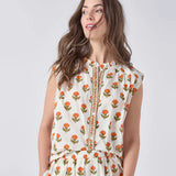 Women's Misha Top || Small Orange Bud