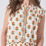 Women's Misha Top || Small Orange Bud