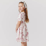 Girls Organic Steph Dress || Vintage Rose Horses