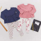 Girls Organic Legging || Vintage Rose Horses