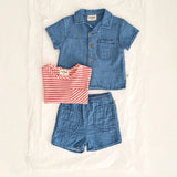 Gale Denim Baby Shirt || Blue