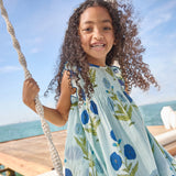 Girls Jaipur Dress || Light Blue Dandelion
