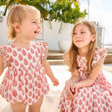 Baby Girls Elsie Bubble || Pink Dahlia Floral