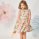 Girls Eloise Ruffle Dress || Multi Eggs