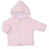 Jacquard Padedd Zip Jacket || Pink