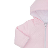 Jacquard Padedd Zip Jacket || Pink