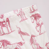 Girls Organic Legging || Vintage Rose Horses