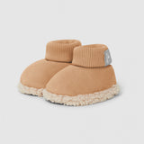 Plush booties with fur detail
