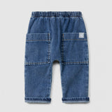 Organic cotton denim pull-up pants