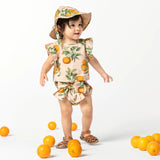 Baby Girls Abigail 2 Piece Set || Pink Botanical Oranges