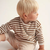 Organic Baby Sweatshirt || Coffee Toweling Stripes