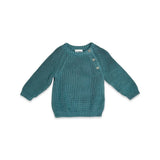 Chunky Knit Baby Pullover || Teal