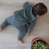 Chunky Knit Baby Pullover || Teal