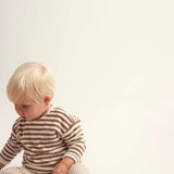 Organic Baby Sweatshirt || Coffee Toweling Stripes