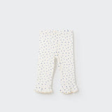 Floral Gauze Baby Leggings || Ivory & Blue