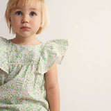 Organic Floral Baby Dress || Neon Coral