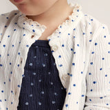 Floral Gauze Baby Jacket || Ivory & Blue