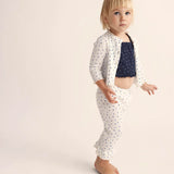Floral Gauze Baby Leggings || Ivory & Blue