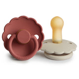 Frigg Daisy Natural Rubber Baby Pacifier || Baked Clay & Cream