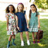 Girls Adaline Ruffle Dress || Apples