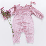 Baby Girls Velour Kalani Jumper || Mauve