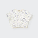 Floral Gauze Crop Top || Ivory & Blue