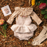 Ruffle Collar Onesie || Natural