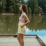 Women's Smocked Bikini || Ticking Stripe